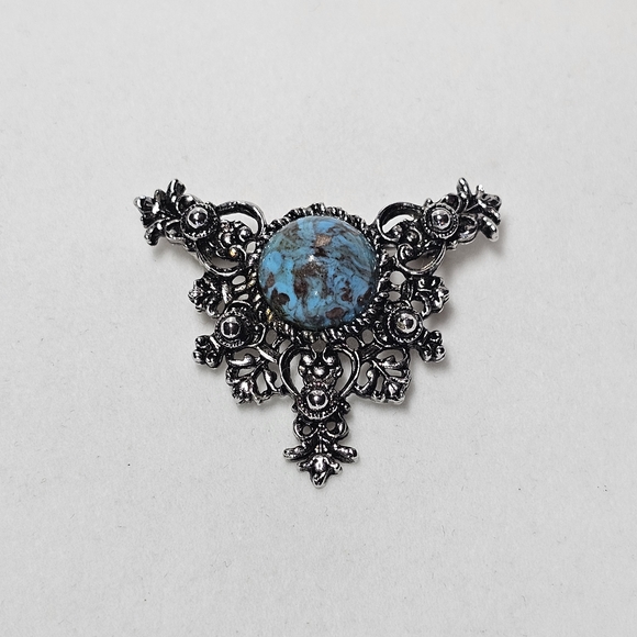 Sarah Coventry Jewelry - Sarah Coventry Silver and Turquoise Brooch